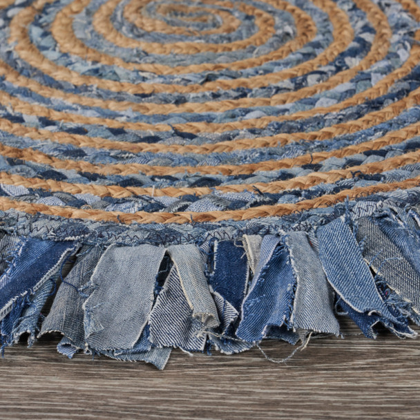 LR Home Boutique Jute 3382 Denim Blue Natural Rug
