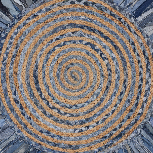 LR Home Boutique Jute 3382 Denim Blue Natural Rug