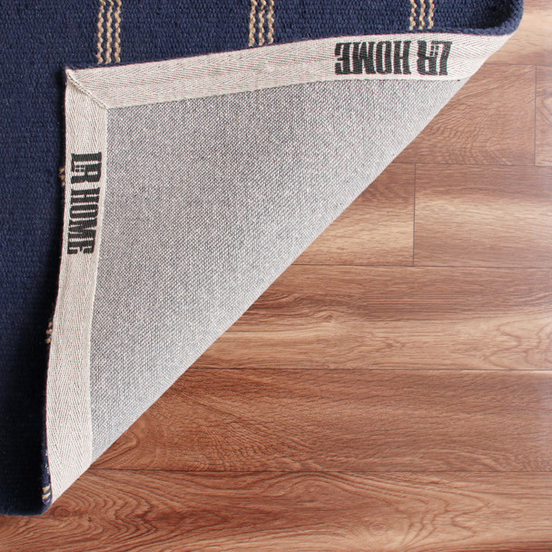 LR Home Hampton 3394 Navy Blue Tan Rug
