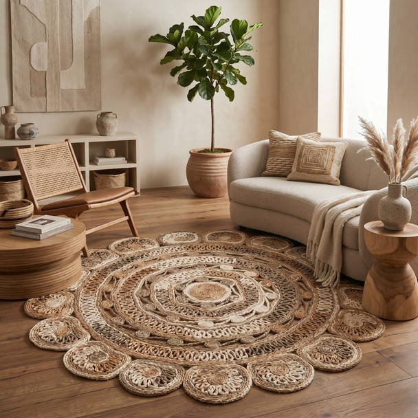 LR Home Boutique Jute 12042 Bleach Natural Rug