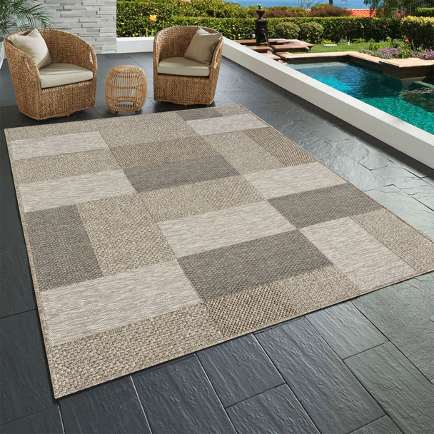 LR Home Oslo 82114 Tan Brown Rug
