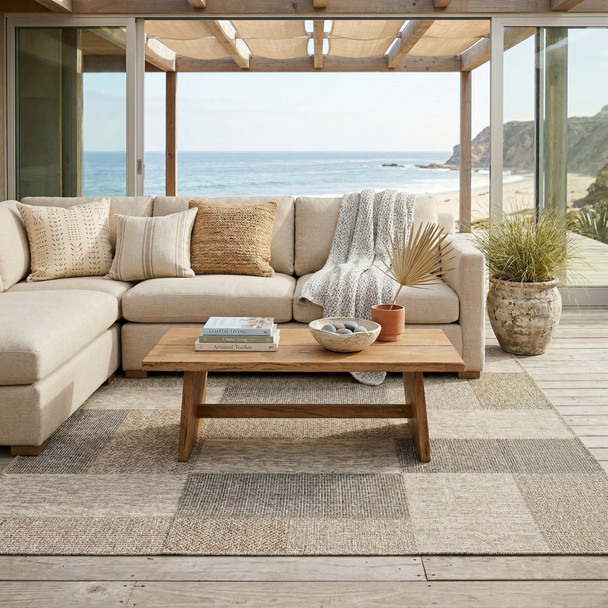 LR Home Oslo 82114 Tan Brown Rug
