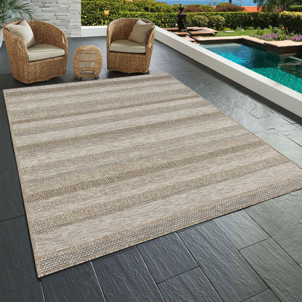 LR Home Oslo 82115 Tan Brown Rug