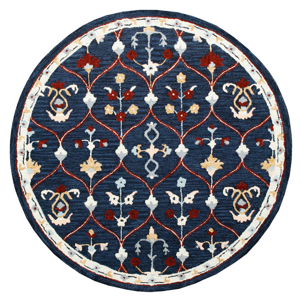LR Home Rugs Ariel 22138 Navy Red Rug