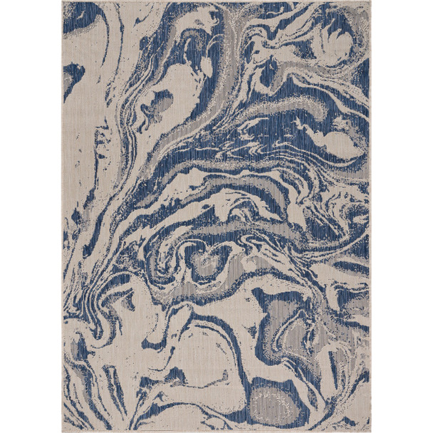LR Home Seaside 81874 White Navy Rug