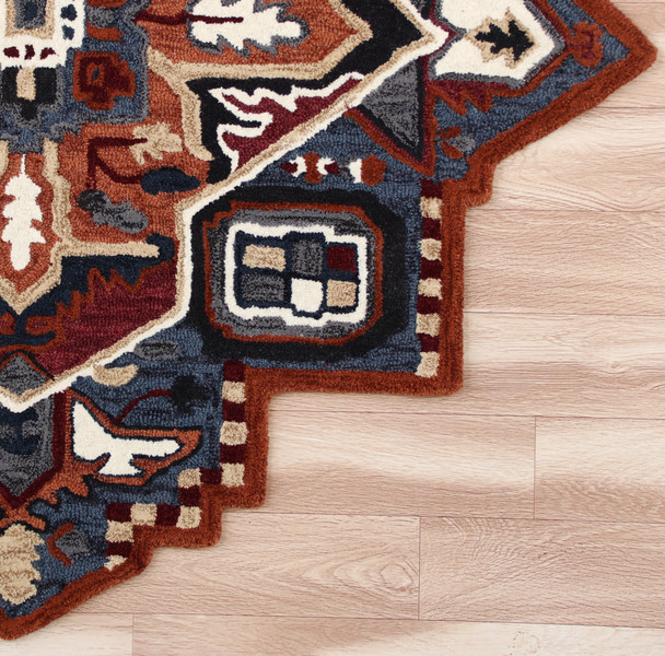 LR Home Shapes 50922 Rust Navy Rug