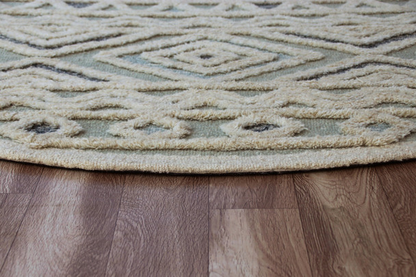 LR Home Sinuous 54115 Gray Cream Light Blue Navy Rug