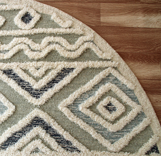 LR Home Sinuous 54115 Gray Cream Light Blue Navy Rug