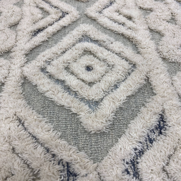 LR Home Sinuous 54115 Gray Cream Light Blue Navy Rug