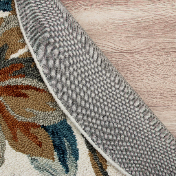 LR Home Sinuous 54118 Multi White Blue Tan Rug