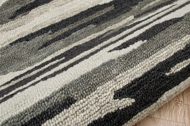 LR Home Sinuous 54121 Black Gray Rug