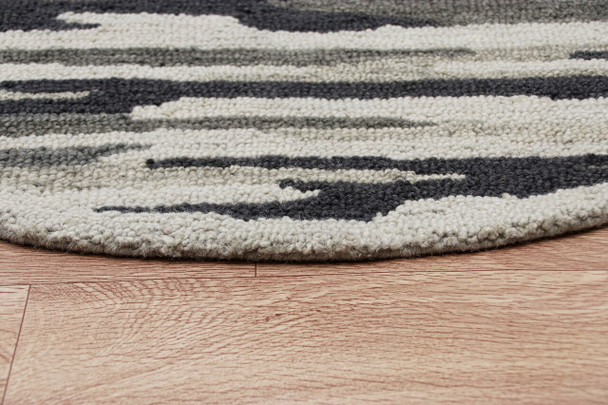 LR Home Sinuous 54121 Black Gray Rug