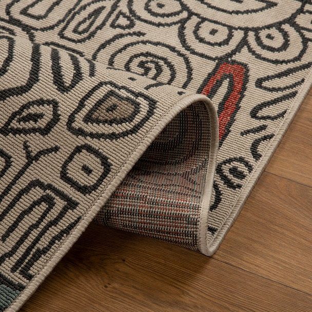 LR Home Tribu 82494 Ivory Black Rug