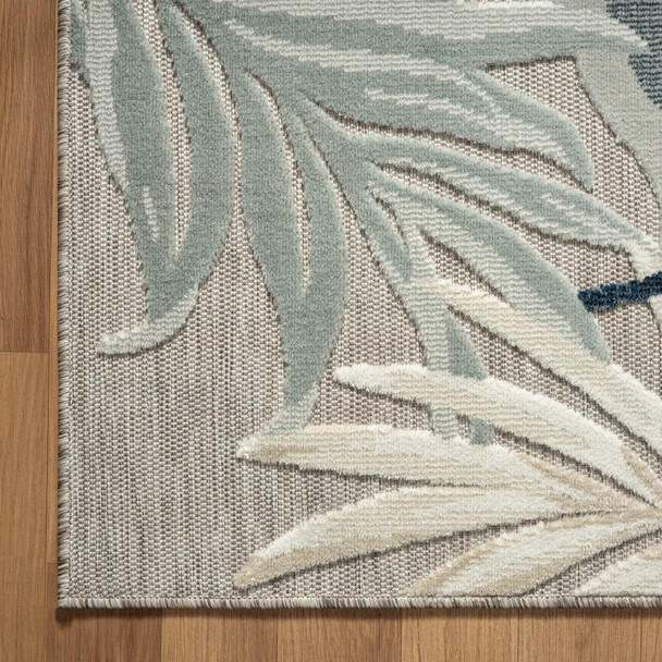 LR Home Veranda 82101 Dark Blue Gray Cream Rug