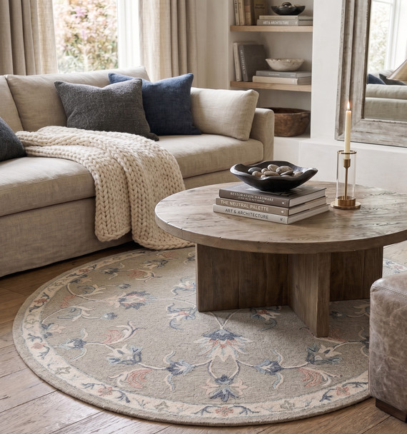 LR Home Victorian 81581 Silver Cream Blue Rug