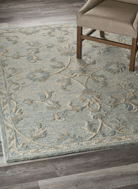 LR Home Victorian 81581 Blue Cream Rug