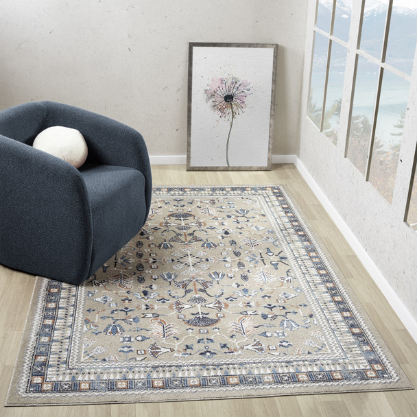 LR Home Vista 82643 Blue Beige Rug