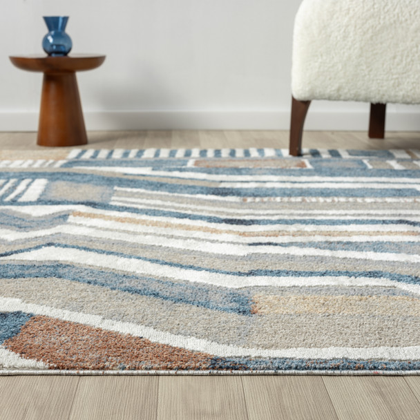 LR Home Vista 82644 Blue Beige Rug