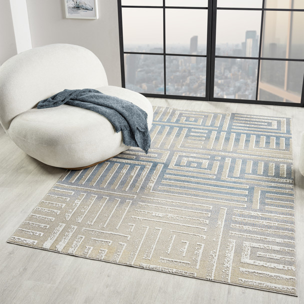 LR Home Vista 82647 Beige Blue Rug