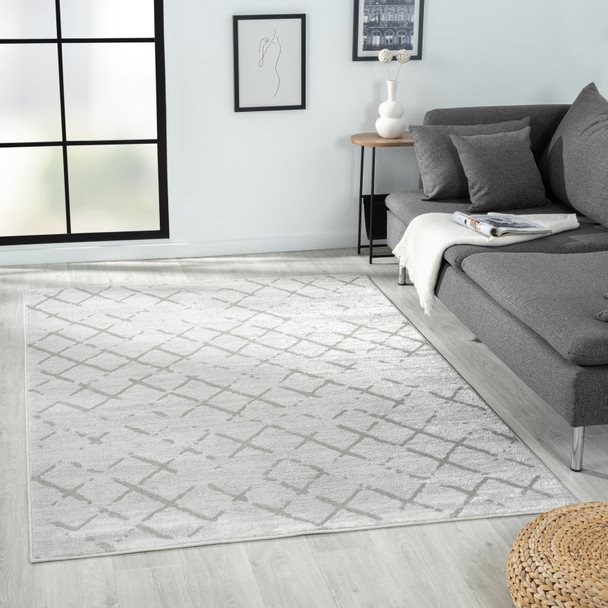 LR Home Calgary 82275 Cream Gray Rug