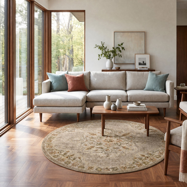 LR Home Sinuous 54120 Beige Cream Rug