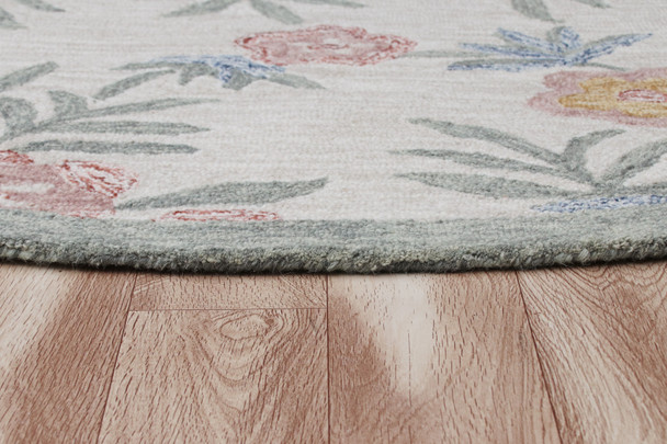 LR Home Sinuous 54161 Cream Green Red Yellow Blue Rug