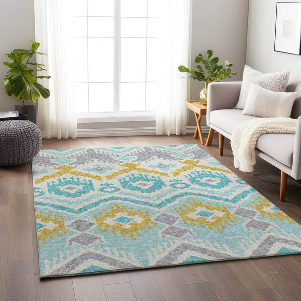 Addison Mayfield AMF108 Aqua Rug