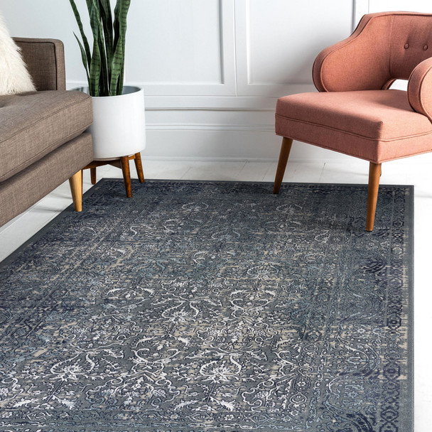 LR Home Imagine 81511 Blue Silver Gray Cream Rug