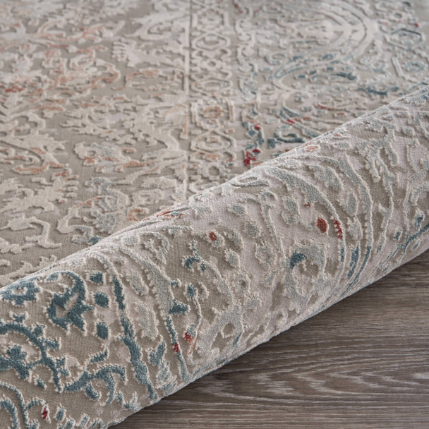 LR Home Imagine 81515 Gray Ivory Slate Blue Wine Red Rug