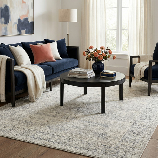 LR Home Monaco 82716 Beige Stone Blue Rug