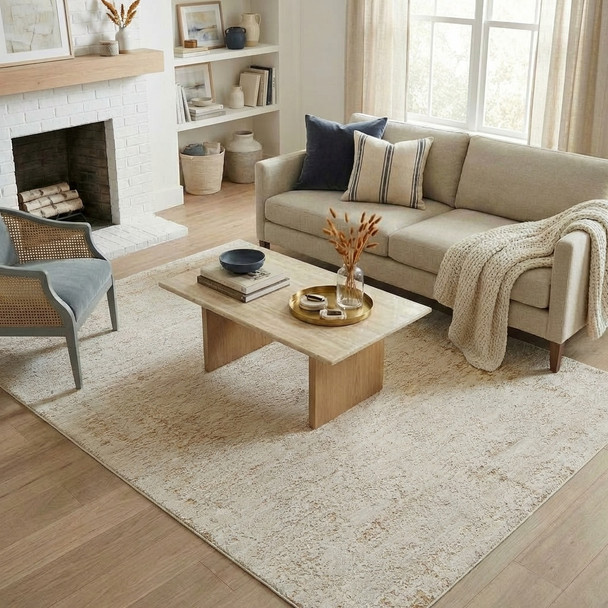 LR Home Monaco 82723 Ivory Beige Rug