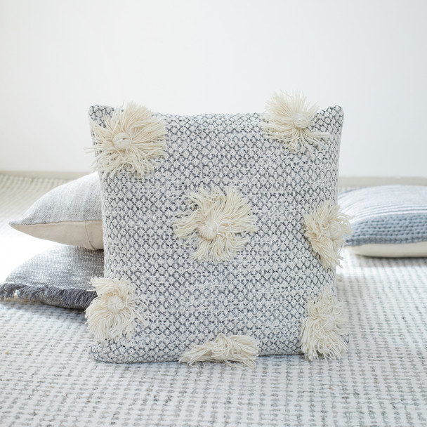 LR Home Willow 07341 Gray Beige Pillow