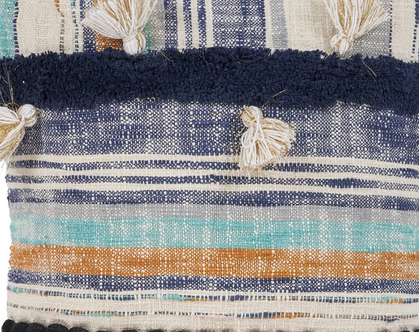 LR Home Destin 07346 Blue Tan Pillow