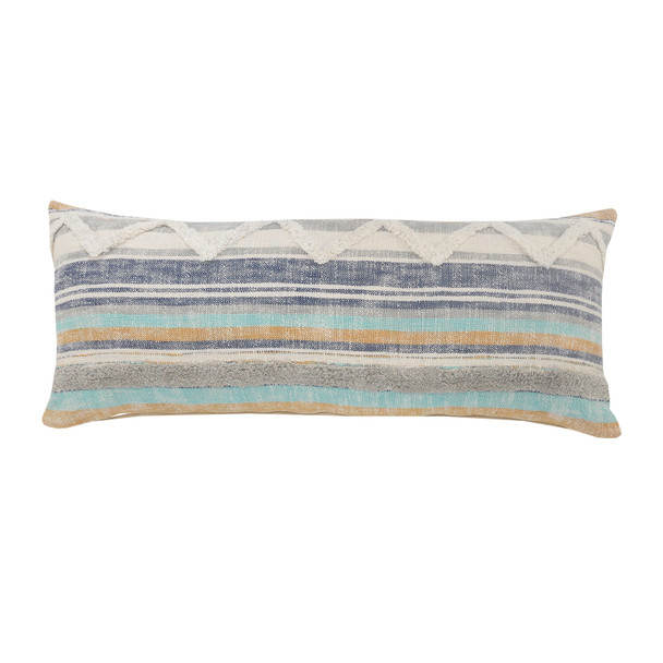 LR Home Destin 07347 Blue Tan Pillow
