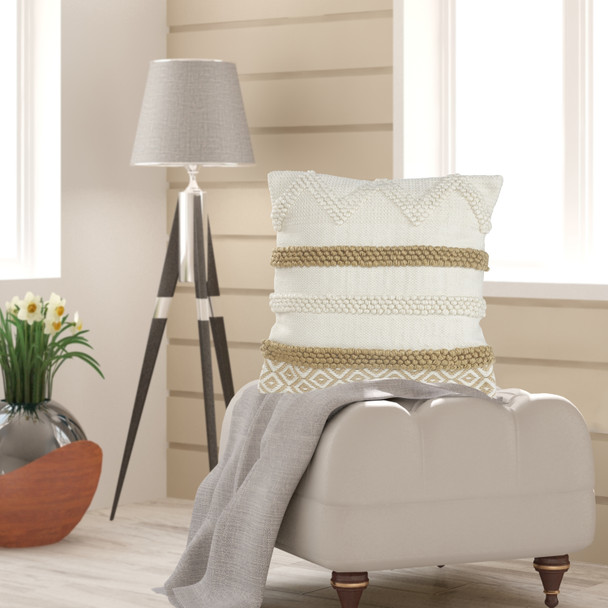 LR Home Homestead 07451 Beige White Pillow