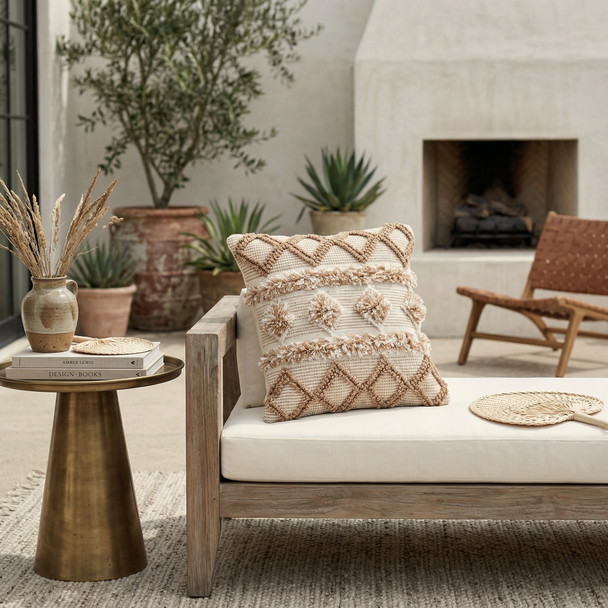 LR Home Homestead 07453 Beige White Pillow