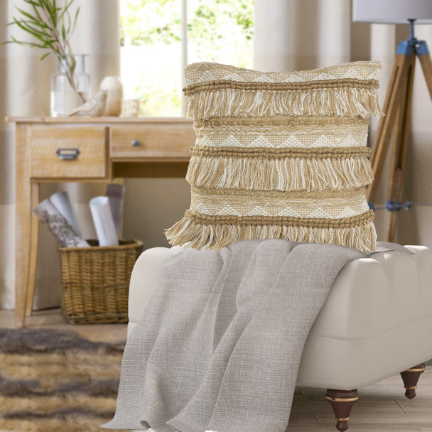 LR Home Homestead 07455 Beige White Pillow