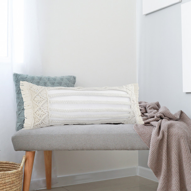 LR Home Atlantis 07587 Ivory Pillow