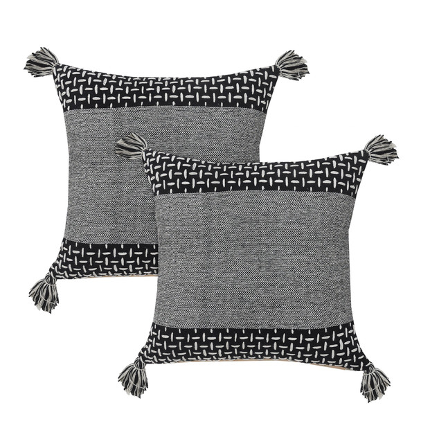 LR Home Elevate 07601 Black White Pillow
