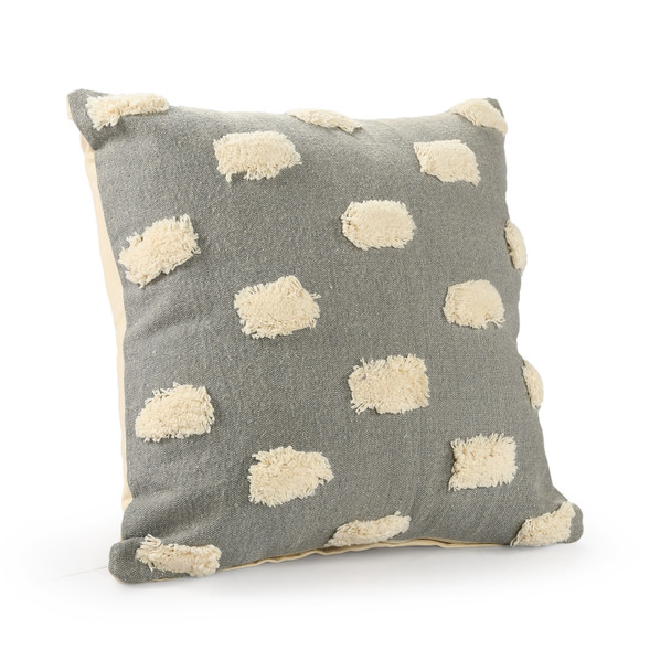 LR Home Zeal 07652 Light Gray White Pillow