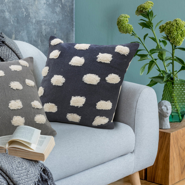 LR Home Zeal 07653 Dark Blue White Pillow