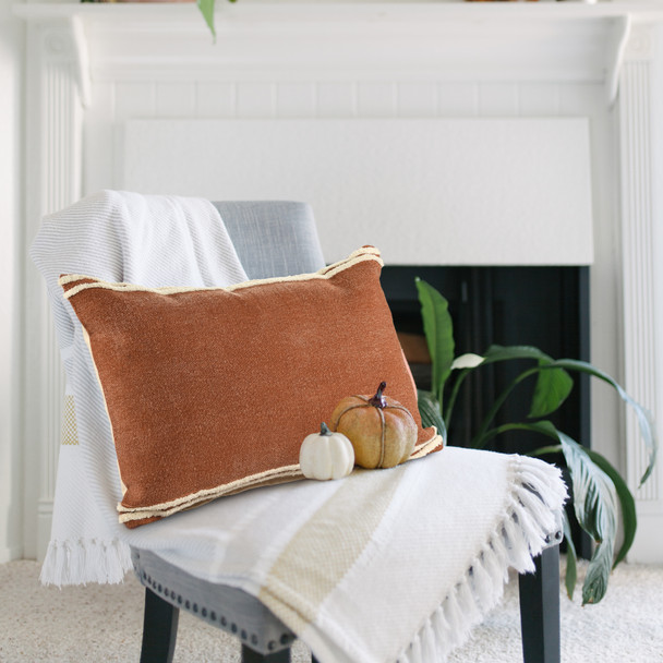 LR Home Rory 07676 Cinnamon White Pillow
