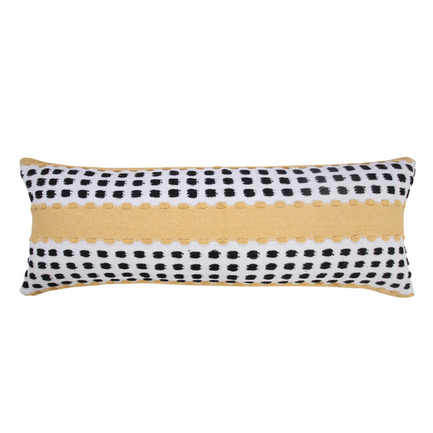 LR Home Modern Motif 07789 Yellow Black White Pillow