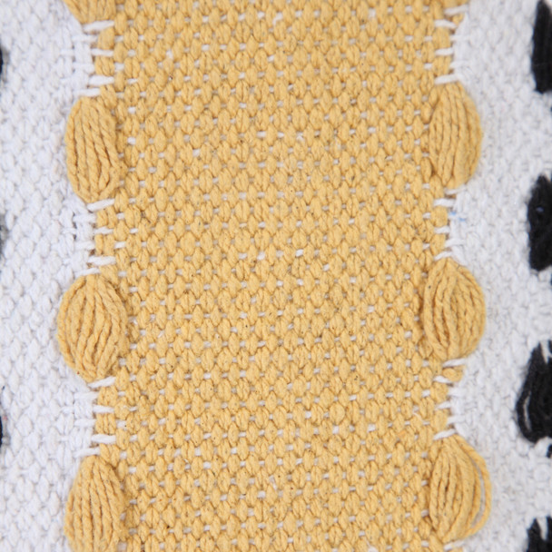 LR Home Modern Motif 07789 Yellow Black White Pillow
