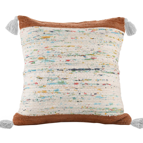 LR Home Revive 07960 Brown Multi Pillow
