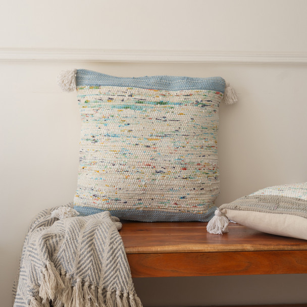 LR Home Revive 07963 Eggshell Blue Multi Pillow