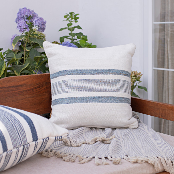 LR Home Opee 08615 Light Blue Ivory Pillow
