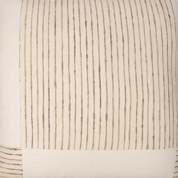 LR Home Silk/Linen 08680 White Beige Pillow