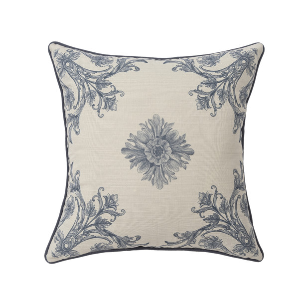 LR Home Rococo 08829 Blue Ivory Pillow