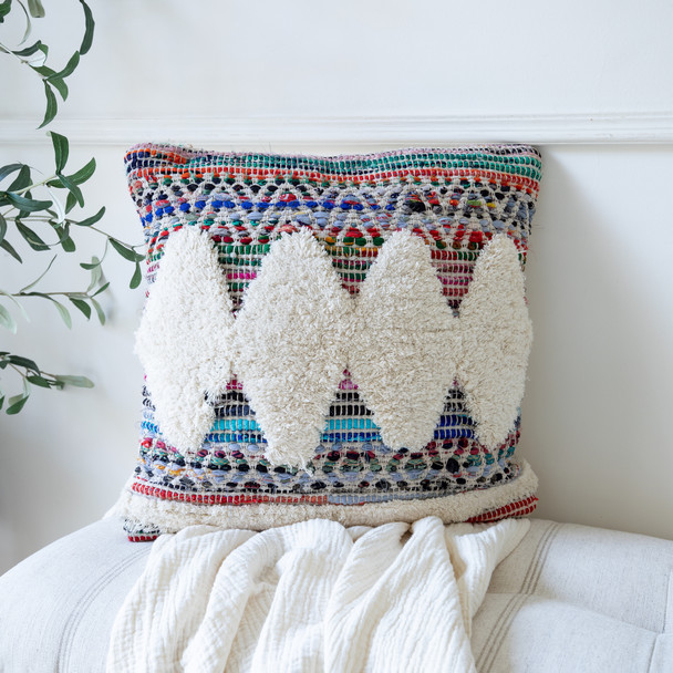 LR Home Chindi 7342 Multicolor Natural Pillow
